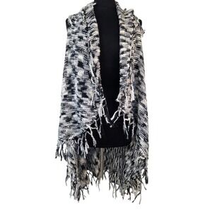 Indigo Thread Co. Knit Sleeveless Open Cardigan Sweater Fringe Boho Long Size 3X